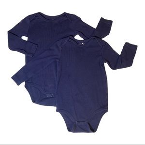 Lot of 2 Navy Primary Bodysuit Onsie Long Sleeve